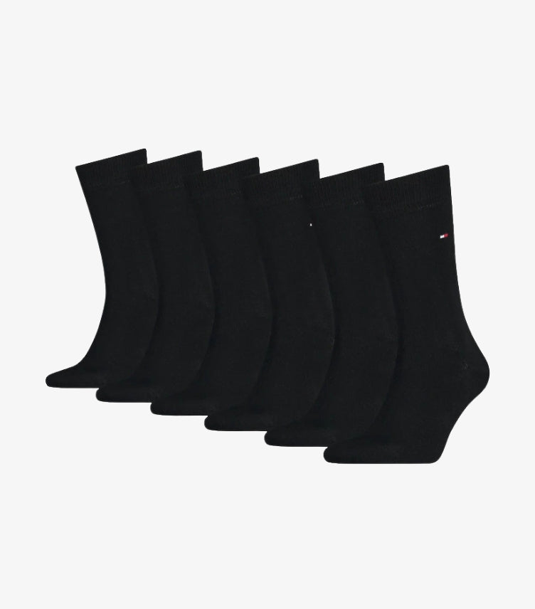 TOMMY HILFIGER BLACK STRETCH COTTON SOCKS PACK OF 4