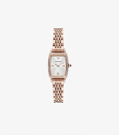 EMPORIO ARMANI GIANNI T-BAR ROSE GOLD STAINLESS STEEL WATCH - AR 11406