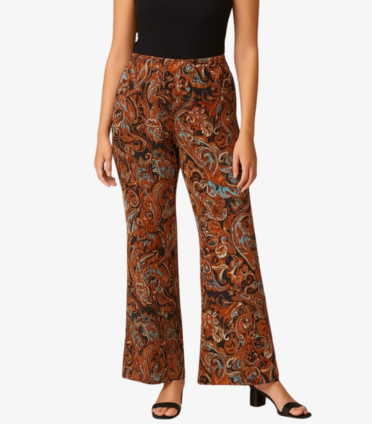 M&S PAISLEY PRINT WIDE-LEG PANTS