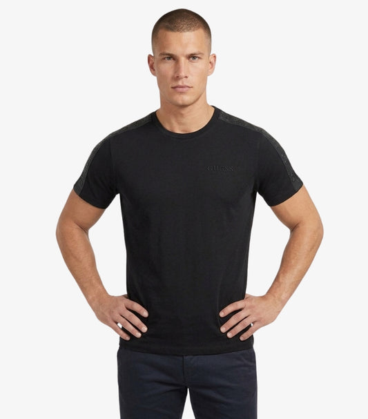 GUESS MEN’S LOGO TAPE CREWNECK T-SHIRT