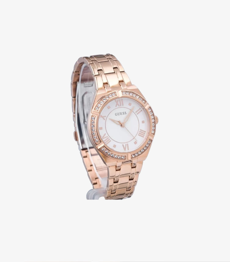 GUESS COSMO ROSE GOLD STAINLESS STEEL WHITE DIAL QUARTZ WATCH  - GW0033L3