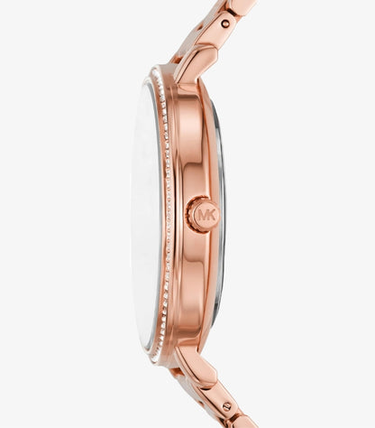 MICHAEL KORS PYPER PAVE ROSE GOLD-TONE LOGO WATCH - MK4594