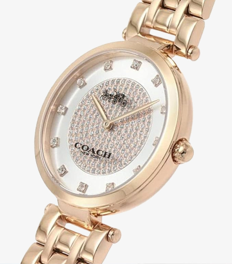 COACH PARK ROSE GOLD STAINLESS STEEL SILVER DIAL QUARTZ - 14503735