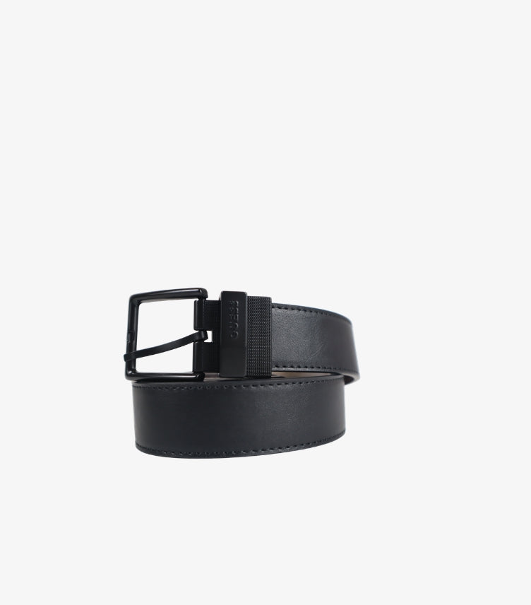 GUESS MEN’S SLEEK MATTE BLACK REVERSIBLE BELT