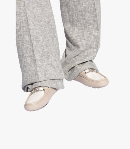 FENDI CREAM ‘O'LOCK’ MOCCASINS