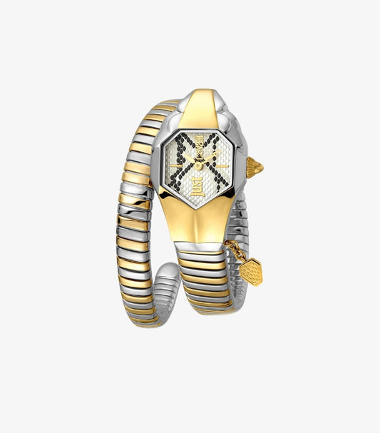 JUST CAVALLI TWO TONE SNAKE WRAP WATCH JC1L001M0165