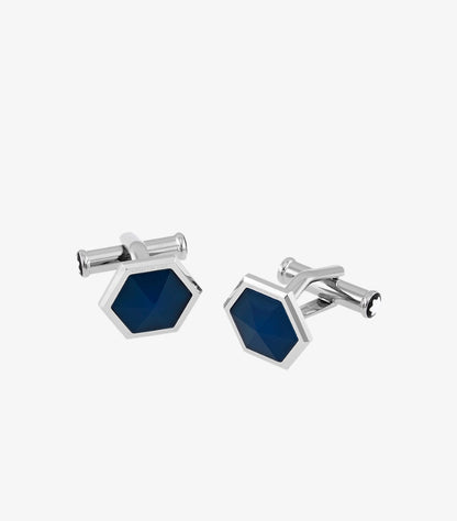 MONTBLANC MONTBLANC SARTORIAL BLUE ONYX HEXAGONAL CUFFLINKS