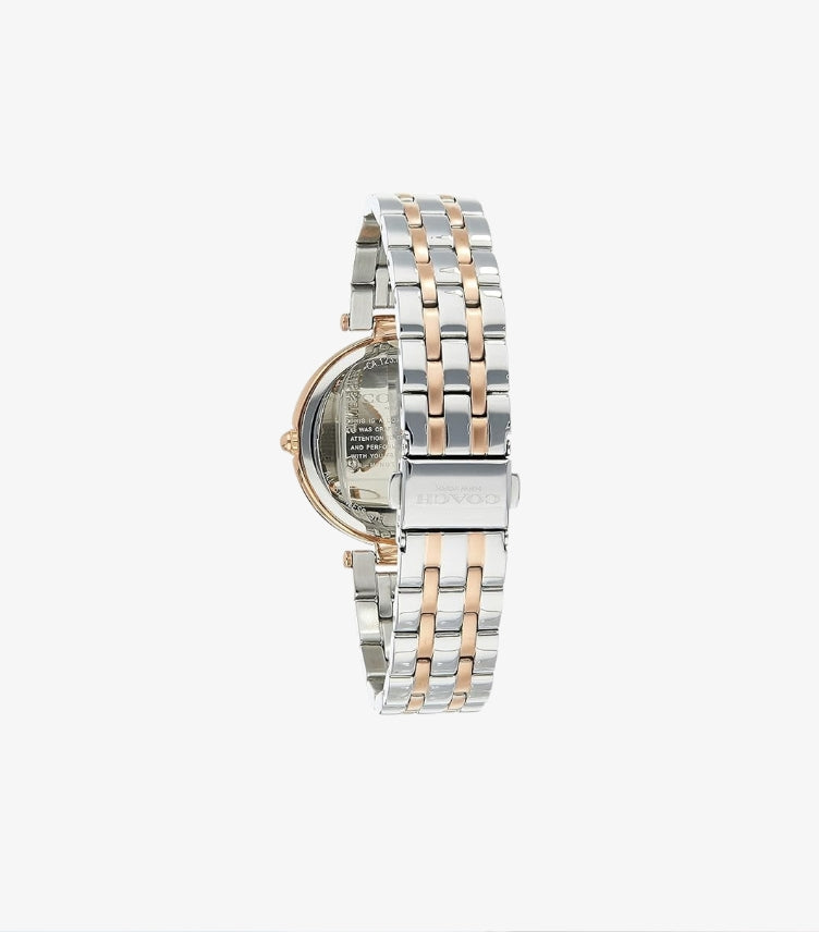 COACH PARK TWO-TONE STAINLESS STEEL SILVER DIAL QUARTZ WATCH- 14503644
