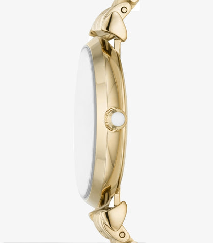 EMPORIO ARMANI TWO-HAND GOLD-TONE STAINLESS STEEL WATCH AR11608