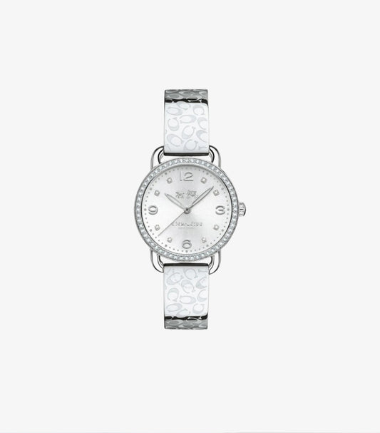 COACH WOMEN’S QUARTZ SILVER STAINLESS STEEL WHITE DIAL 28MM WATCH 14502353