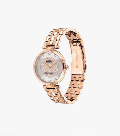 COACH PARK ROSE GOLD STAINLESS STEEL SILVER DIAL QUARTZ - 14503735