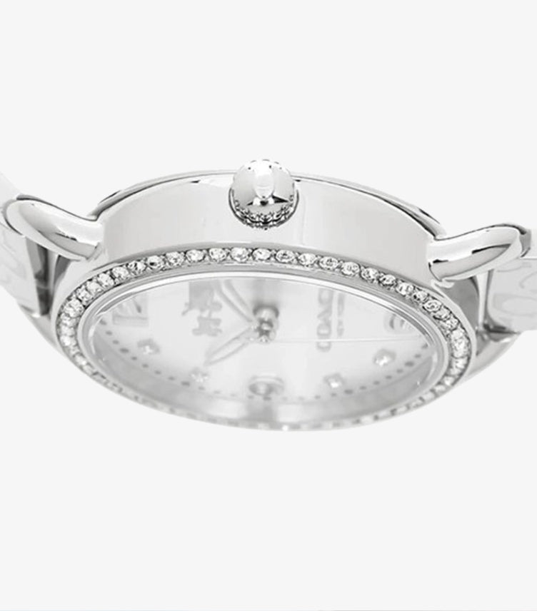 COACH WOMEN’S QUARTZ SILVER STAINLESS STEEL WHITE DIAL 28MM WATCH 14502353