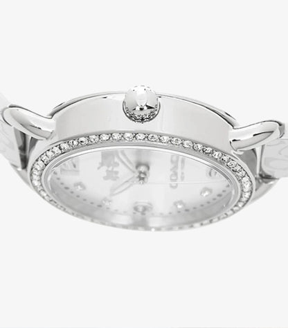COACH WOMEN’S QUARTZ SILVER STAINLESS STEEL WHITE DIAL 28MM WATCH 14502353