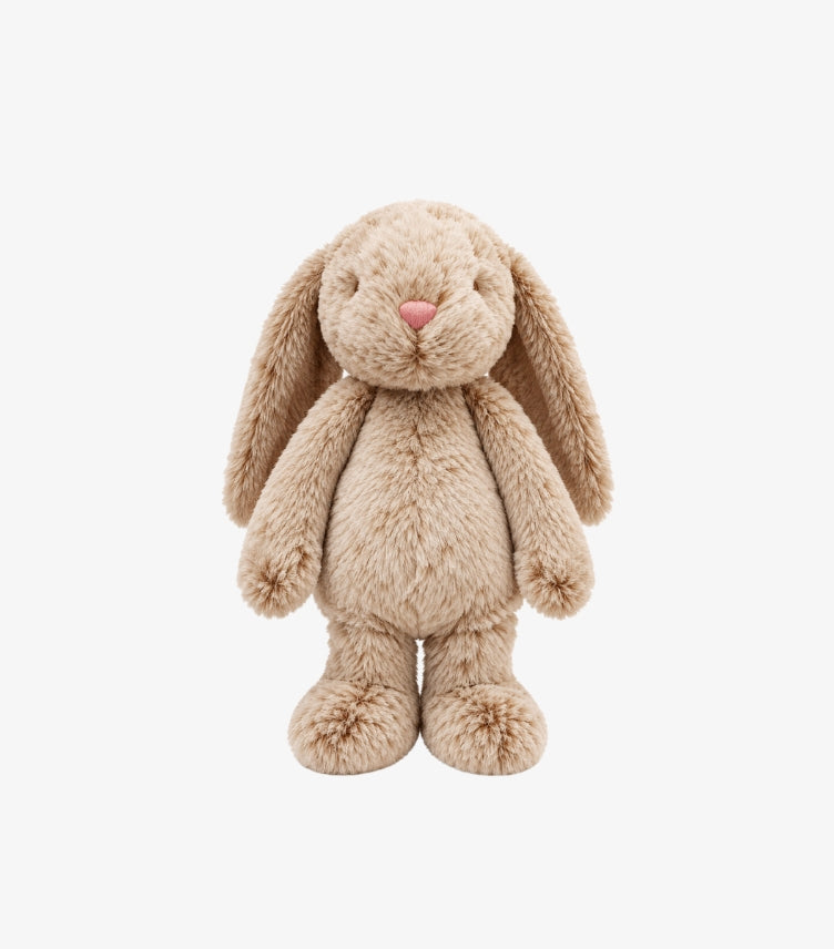 Carter's baby plush bunny soft toy featuring long floppy ears, embroidered facial details, fluffy rounded body and oversized plush feet.
