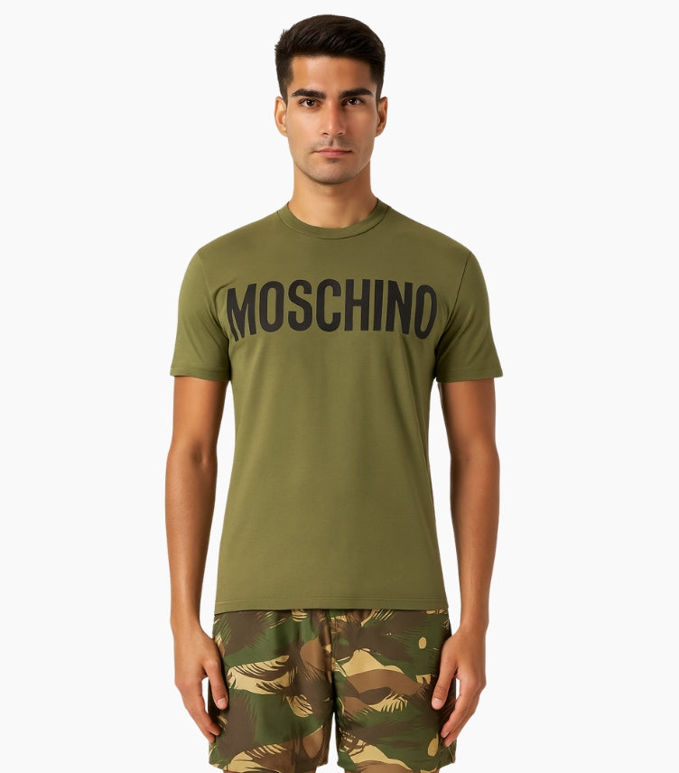 MOSCHINO LOGO INTSTITUTIONAL T-SHIRT IN COTTON