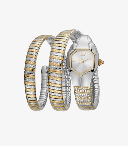 JUST CAVALLI WOMEN'S GLAM SNAKE STAINLESS STEEL WATCH JC1L112MOO45