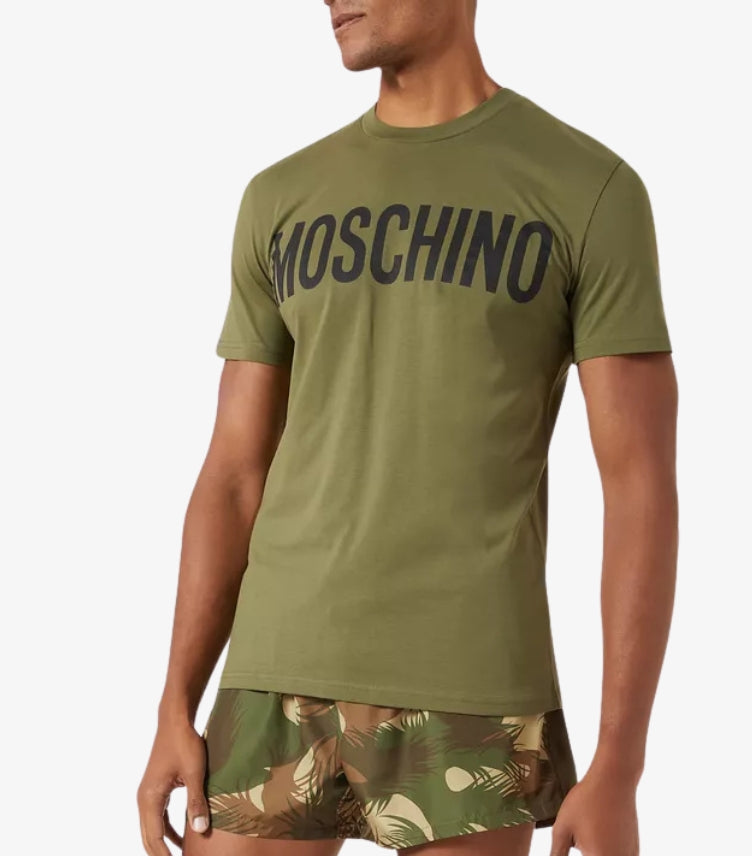 MOSCHINO LOGO INTSTITUTIONAL T-SHIRT IN COTTON