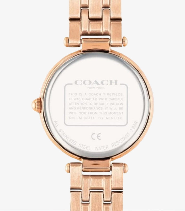 COACH PARK ROSE GOLD STAINLESS STEEL SILVER DIAL QUARTZ - 14503735