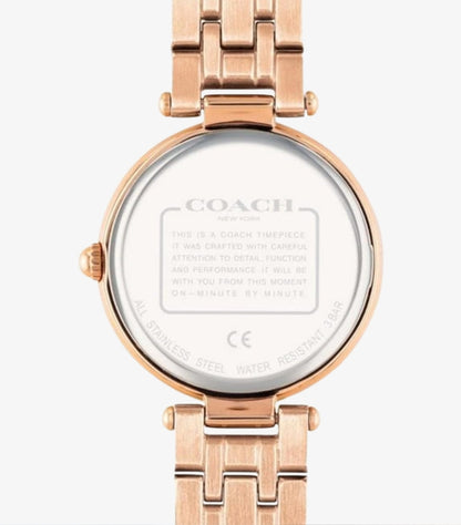COACH PARK ROSE GOLD STAINLESS STEEL SILVER DIAL QUARTZ - 14503735