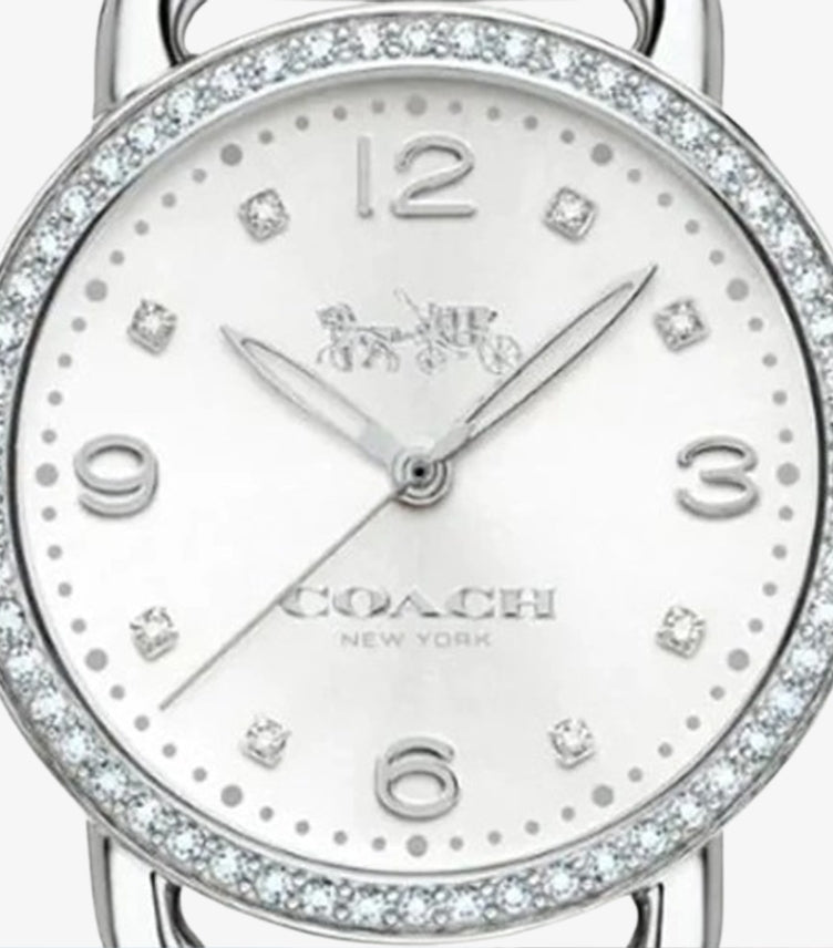 COACH WOMEN’S QUARTZ SILVER STAINLESS STEEL WHITE DIAL 28MM WATCH 14502353
