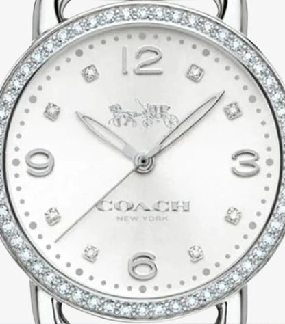 COACH WOMEN’S QUARTZ SILVER STAINLESS STEEL WHITE DIAL 28MM WATCH 14502353