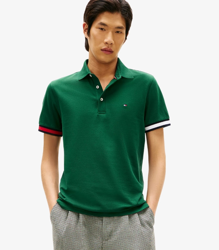 TOMMY HILFIGER SLIM FIT FLAG TIPPED POLO