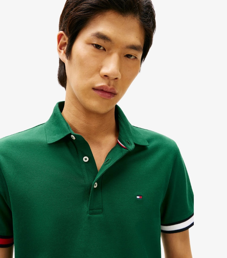 TOMMY HILFIGER SLIM FIT FLAG TIPPED POLO