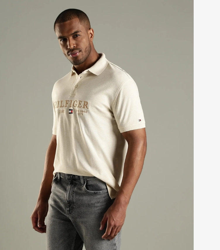 TOMMY HILFIGER EMBROIDERED LOGO REGULAR FIT POLO T-SHIRT