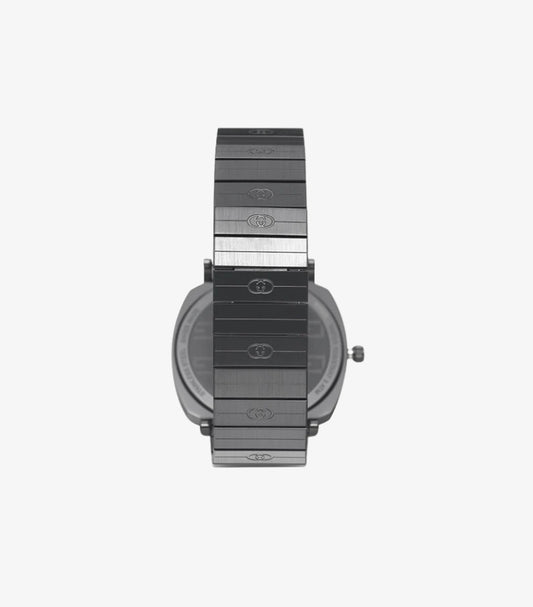 GUCCI GRIP QUARTZ GREY DIAL GREY STEEL STRAP WATCH FOR MEN - YA157429