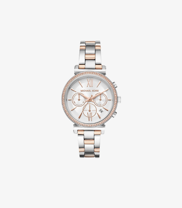 MICHAEL KORS SOFIE PAVE TWO-TONE WATCH MK6558