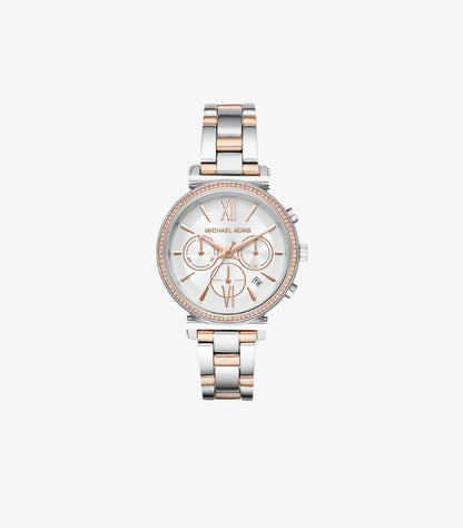 MICHAEL KORS SOFIE PAVE TWO-TONE WATCH MK6558