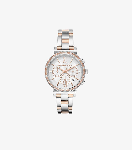 MICHAEL KORS SOFIE PAVE TWO-TONE WATCH MK6558