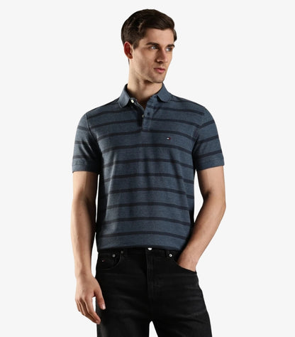 TOMMY HILFIGER MEN’S STRIPED CLASSIC REGULAR FIT POLO SHIRT