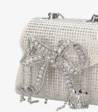 SELF-PORTRAIT BAG WITH CRYSTALS  “MICRO BOW”