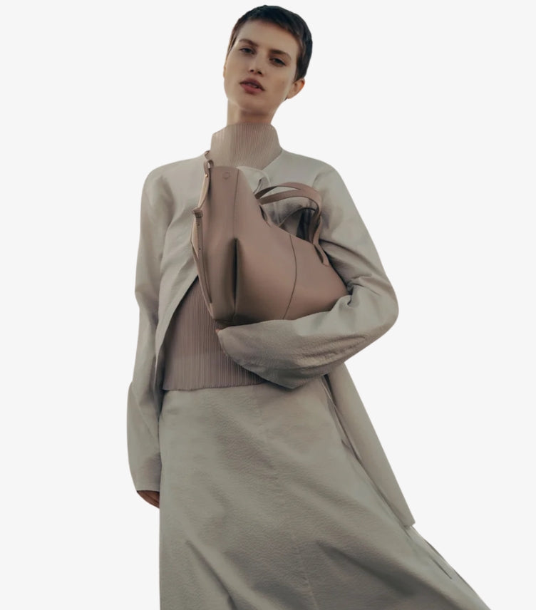 POLENE CYME MINI EDITION TEXTURED TAUPE