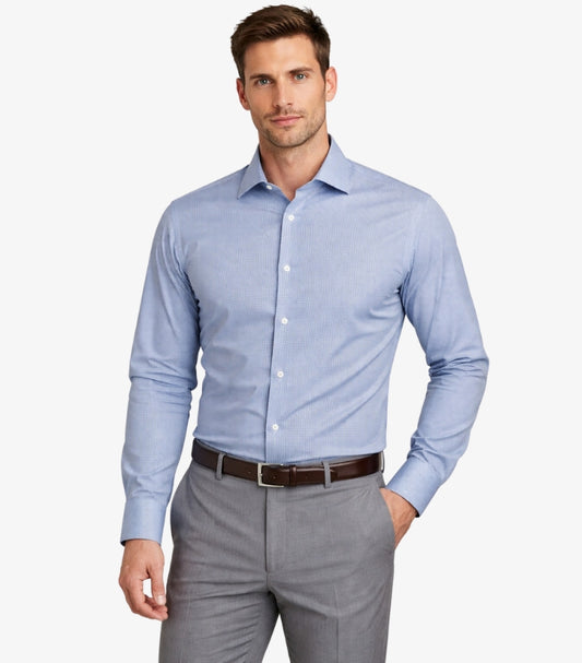 DKNY MEN’S MODERN SLIM-FIT FORMAL SHIRT – SKY BLUE