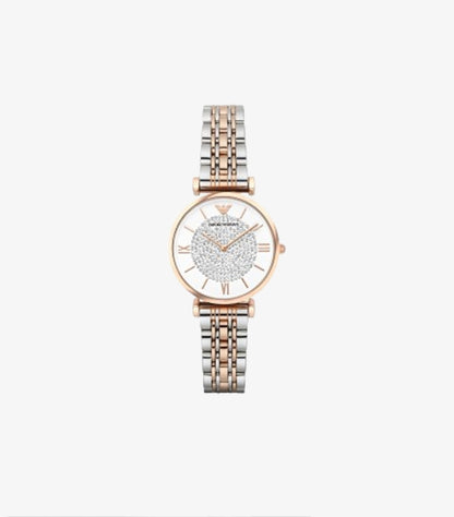EMPORIO ARMANI WOMEN'S TWO-HAND TWO-TONE STAINLESS STEEL WATCH AR1926