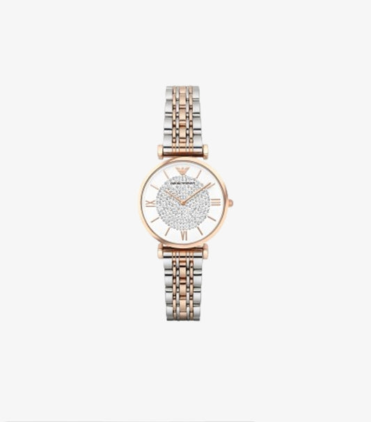 EMPORIO ARMANI WOMEN'S TWO-HAND TWO-TONE STAINLESS STEEL WATCH AR1926