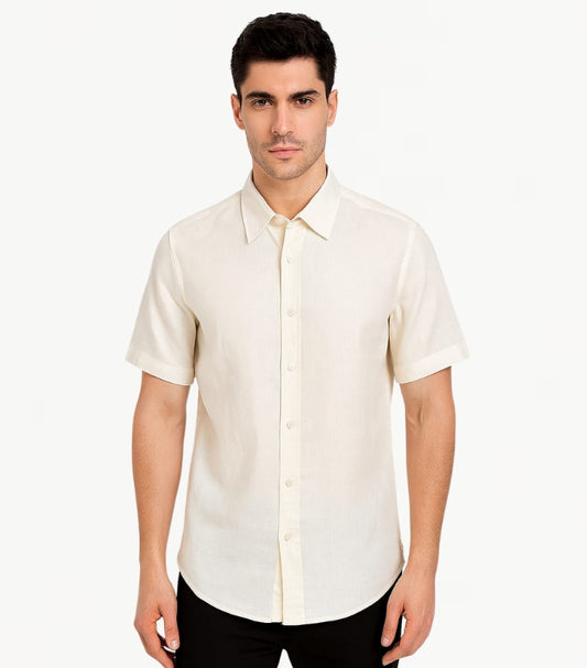 MICHAEL KORS MEN'S CLASSIC FIT HALF SLEEVE BUTTON DOWN SHIRT