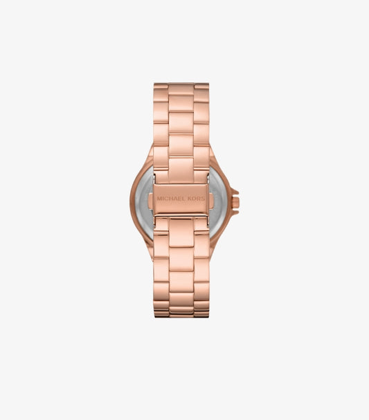 MICHAEL KORS LENNOX PAVE LOGO ROSE GOLD-TONE WATCH MK7230