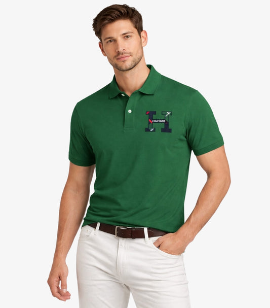 TOMMY HILFIGER MEN’S REGULAR FIT CHEST STRIPE POLO SHIRT