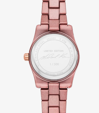 MICHAEL KORS LIMITED-EDITION PETITE PINK-TONE PAVÉ WATCH MK-7518LE