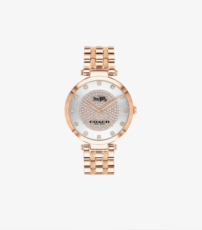 COACH PARK ROSE GOLD STAINLESS STEEL SILVER DIAL QUARTZ - 14503735