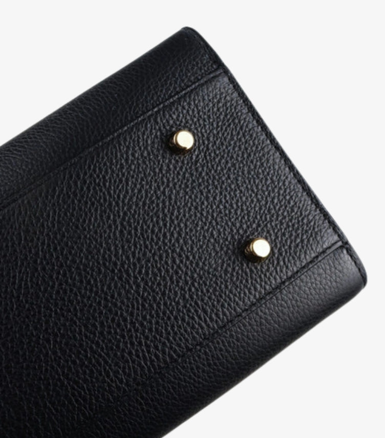 VERSACE LARGE GRAINED CALFSKIN VIRTUS TOP HANDLE SATCHEL