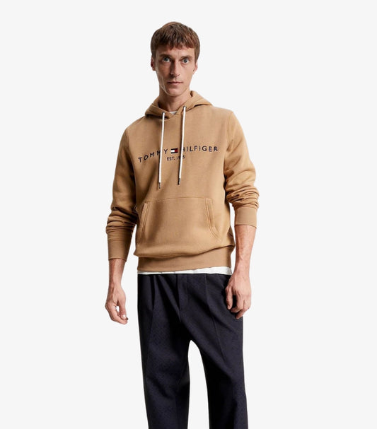 TOMMY HILFIGER MEN'S NATURAL LOGO EMBROIDERY HOODY