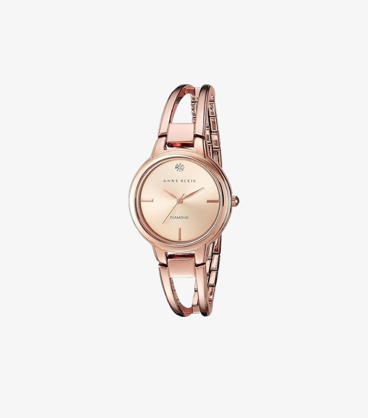 ANNE KLEIN WOMEN’S ROSE GOLD DIAMOND ACCENT BRACELET WATCH AK / 2626RGRG