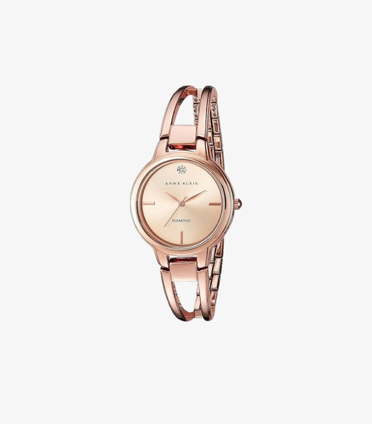 ANNE KLEIN WOMEN’S ROSE GOLD DIAMOND ACCENT BRACELET WATCH AK / 2626RGRG