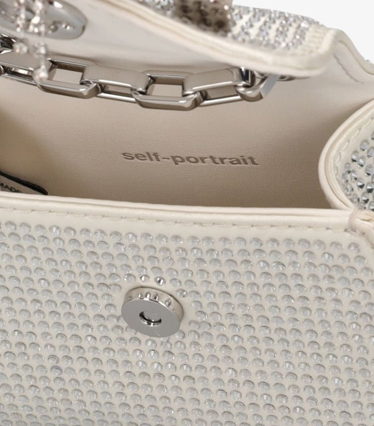 SELF-PORTRAIT BAG WITH CRYSTALS  “MICRO BOW”