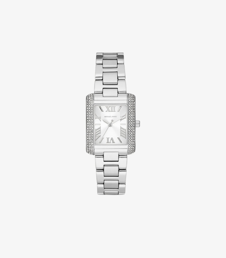 MICHAEL KORS MINI EMERY PAVE SILVER-TONE WATCH