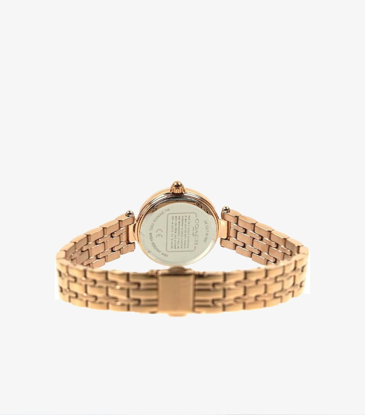 COACH PARK ROSE GOLD STAINLESS STEEL SILVER DIAL QUARTZ WATCH - 14503736